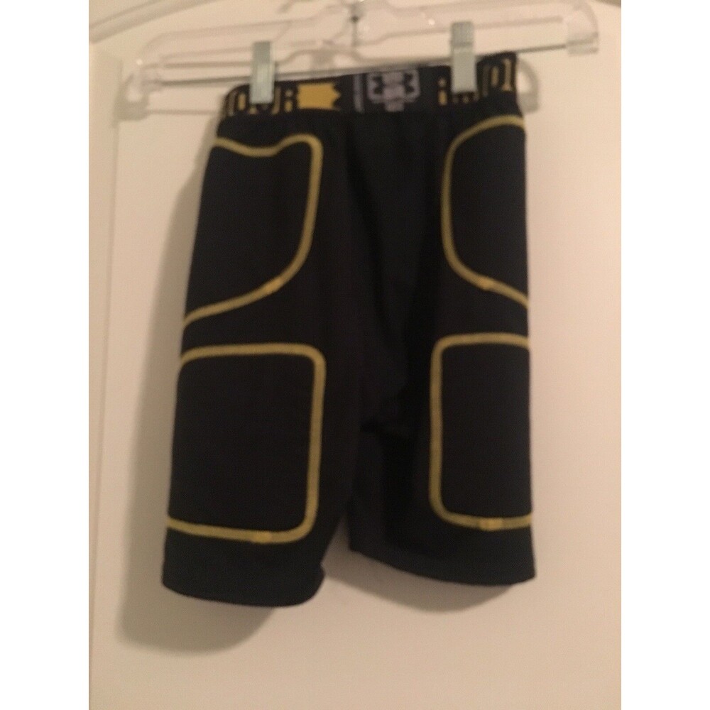 Under Armour Boys Compression Shorts Active Wear Elastic Waist Size Large Black - Picture 6 of 7